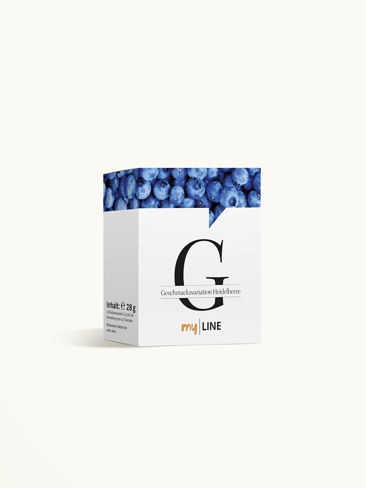 Eine Packung myLINE Geschmacksvariation Heidelbeere