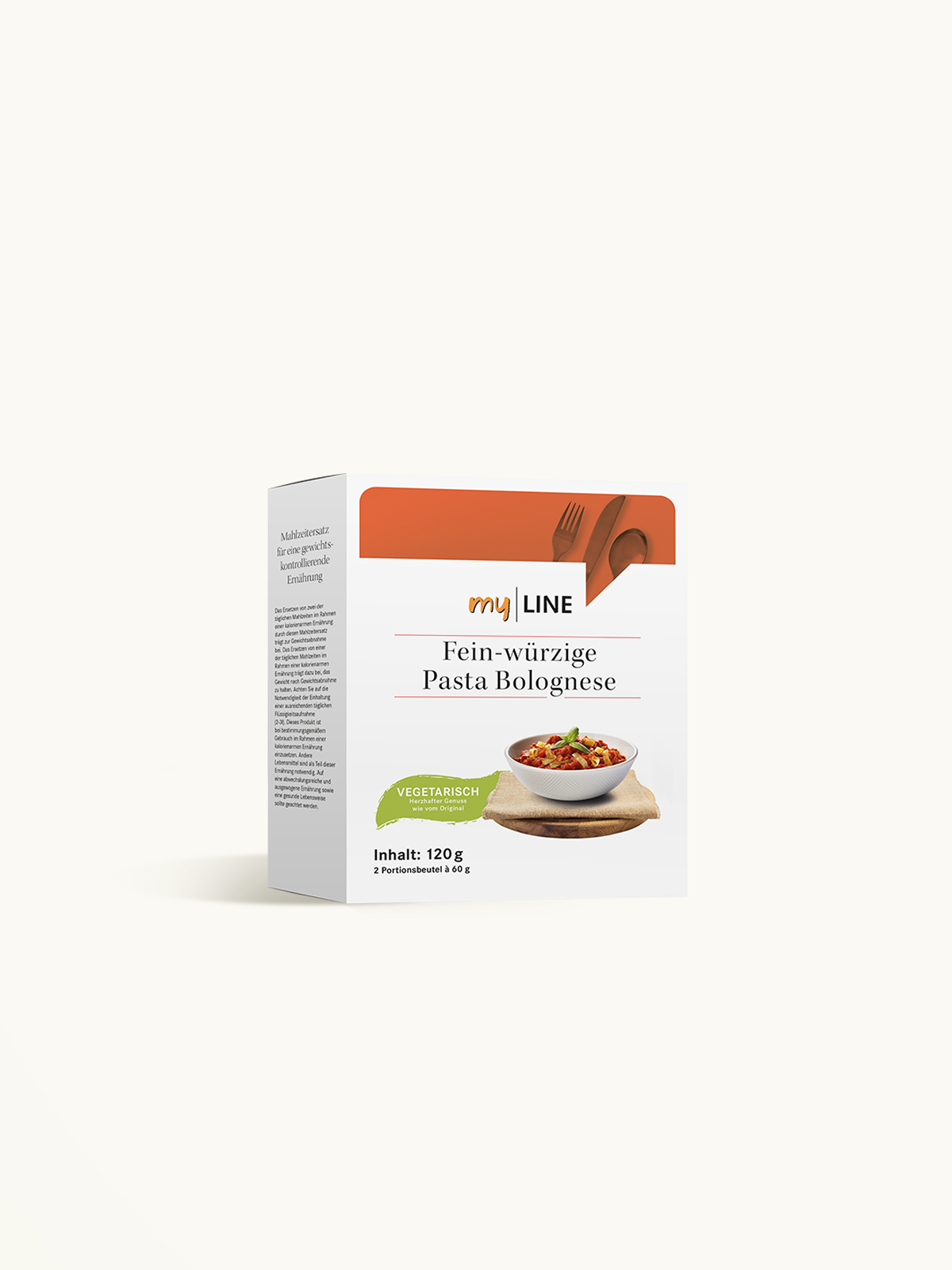 Eine Packung myLINE Fein-würzige Pasta Bolognese