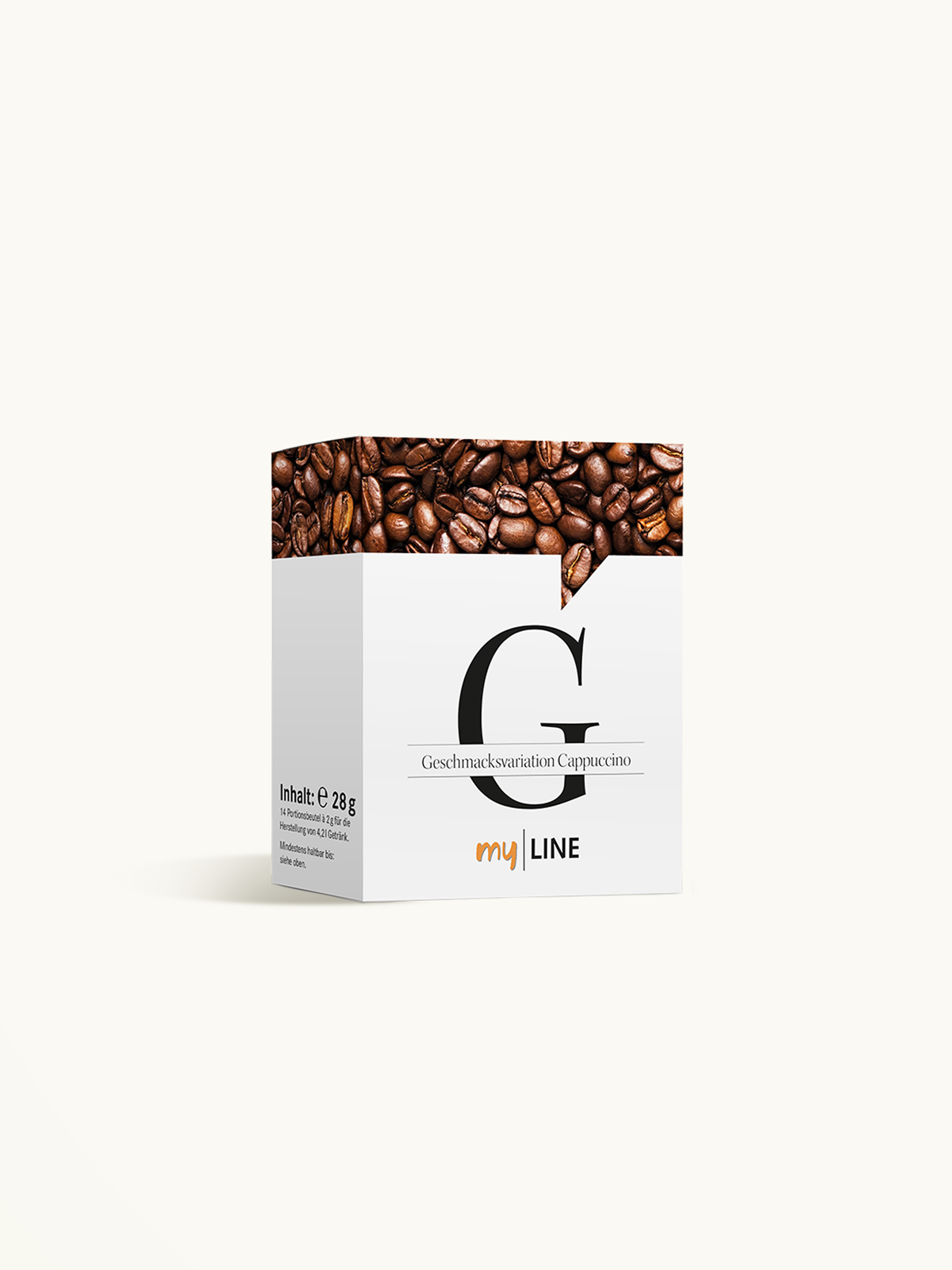 Eine Packung myLINE Geschmacksvariation Cappuccino