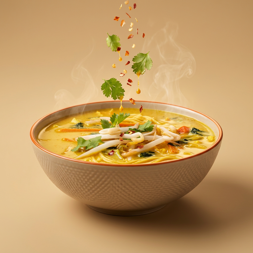 Pikanter Curry Nudel Topf