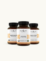DUALINE CED  Basis Paket mit je einer Dose DUALINE Darm VIVA, DUALINE Curcuma und DUALINE Weihrauch