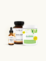 DUALINE Darm Fit Basis Paket mit je einer Dose duobiota, DUALINE Darm VIVA und einem Fläschchen DUALINE Vitamin D3 + K2
