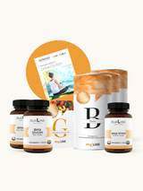DUALINE Leber Kraft Plus Paket mit je einer Dose DUALINE Hepa Shield, DUALINE Beta Glucan und DUALINE Omega 3 sowie drei Dosen myLINE Basis, einer Packung Geschmacksvariationen Mix und einem Leberfasten Handbuch