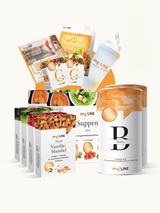 myLINE Starterpaket 27 Tage mit Shakes, Riegeln, Suppen und gratis Shaker zum einfachen Abnehmen und gesunde Mahlzeiten für Gewichtsreduktion. Leichte Rezepte zum Abnehmen sind kostenlos dabei.
