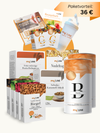 myLINE Starterpaket 27 Tage mit Shakes, Riegeln, Asia Nudeltopf,  Pasta Bolognese, Schoko Müsli und gratis Shaker zum einfachen Abnehmen und gesunde Mahlzeiten für Gewichtsreduktion. Leichte Rezepte zum Abnehmen sind kostenlos dabei.