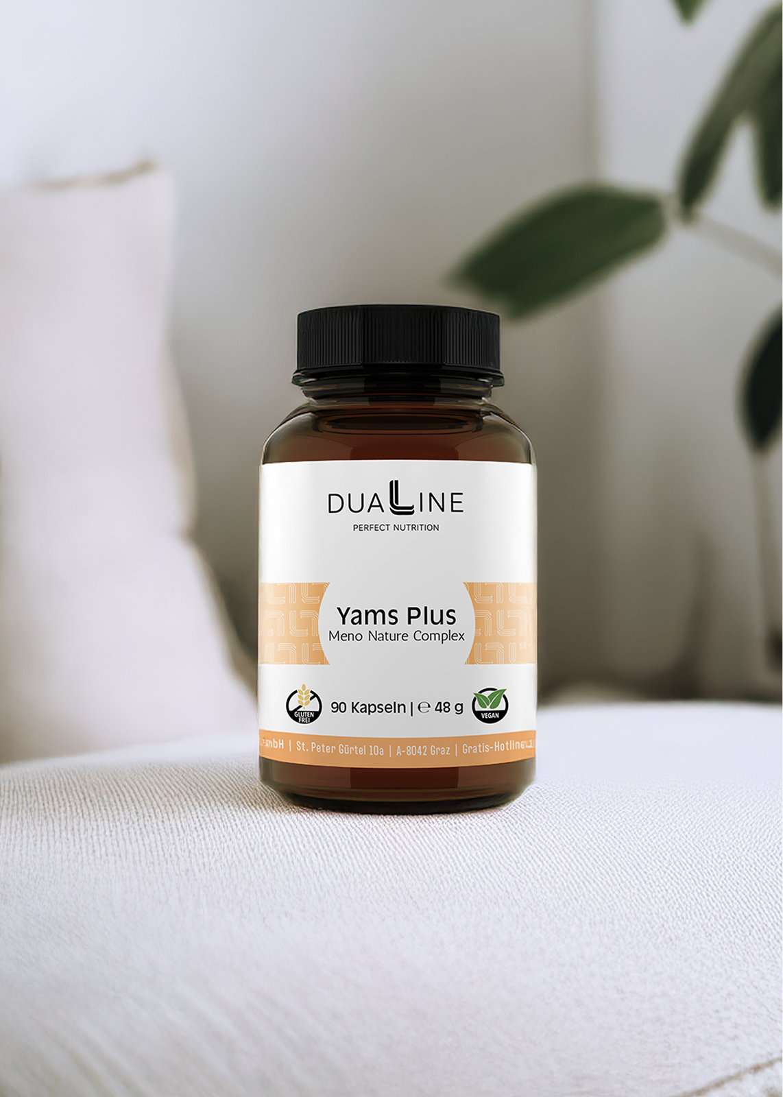 Eine Dose DUALINE Yams Plus - Meno Nature Complex zur Ünterstützung während der Wechseljahre